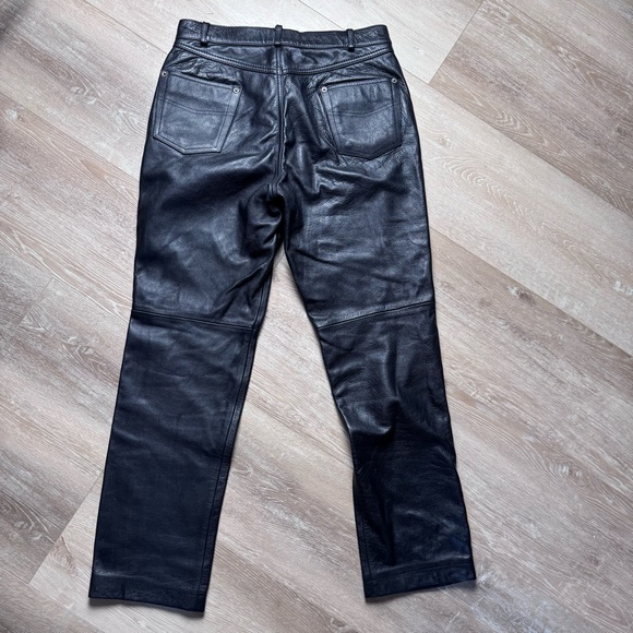 Vintage Wilson Men’s Leather Pants Size 32 Waist Black - Picture 2 of 7